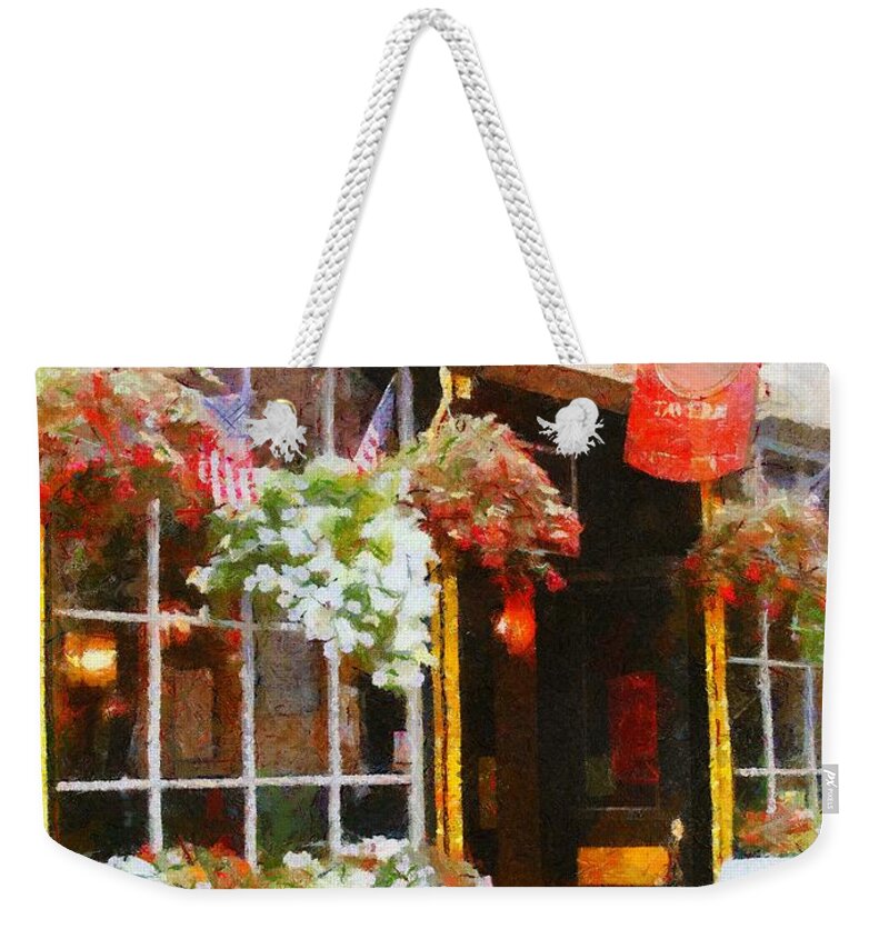 Bar Weekender Tote Bag featuring the painting Green Dragon Tavern by Jeffrey Kolker