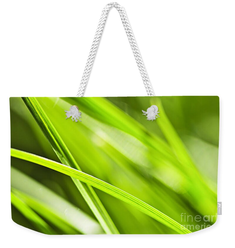 Grass Weekender Tote Bag featuring the photograph Green grass abstract by Elena Elisseeva