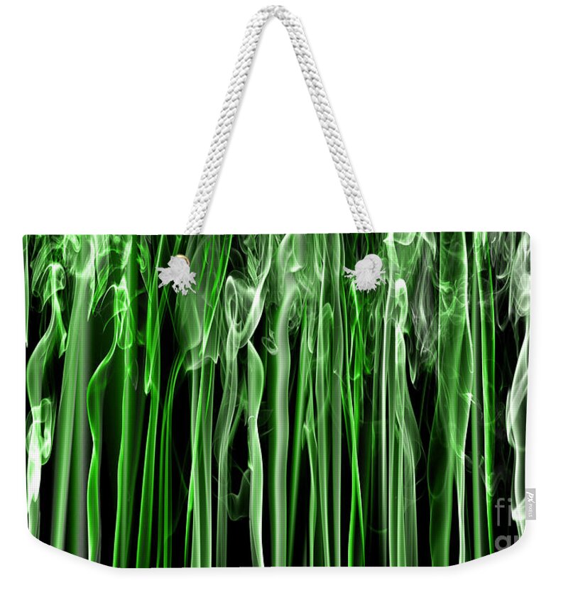 Smoke Weekender Tote Bag featuring the photograph Green Grass Smoke Photography by Sabine Jacobs