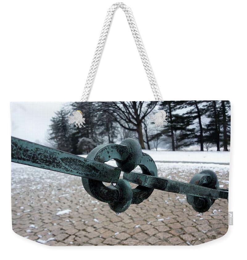 Patina Weekender Tote Bag featuring the photograph Green Patina by Michael Porchik