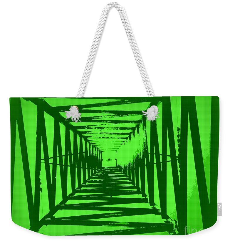 Green Weekender Tote Bag featuring the photograph Green Perspective by Clare Bevan