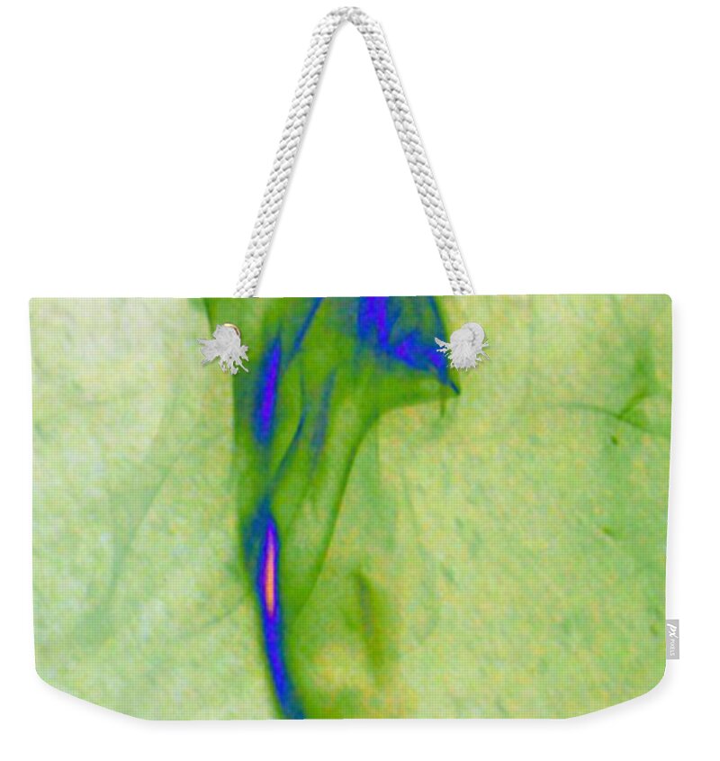 Smoke Weekender Tote Bag featuring the photograph green smoke trail II by Paulina Roybal
