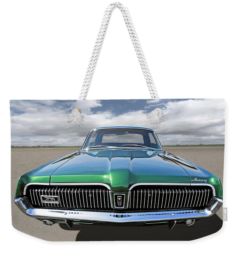 Ford Mercury Weekender Tote Bag featuring the photograph Green With Envy - 68 Mercury by Gill Billington