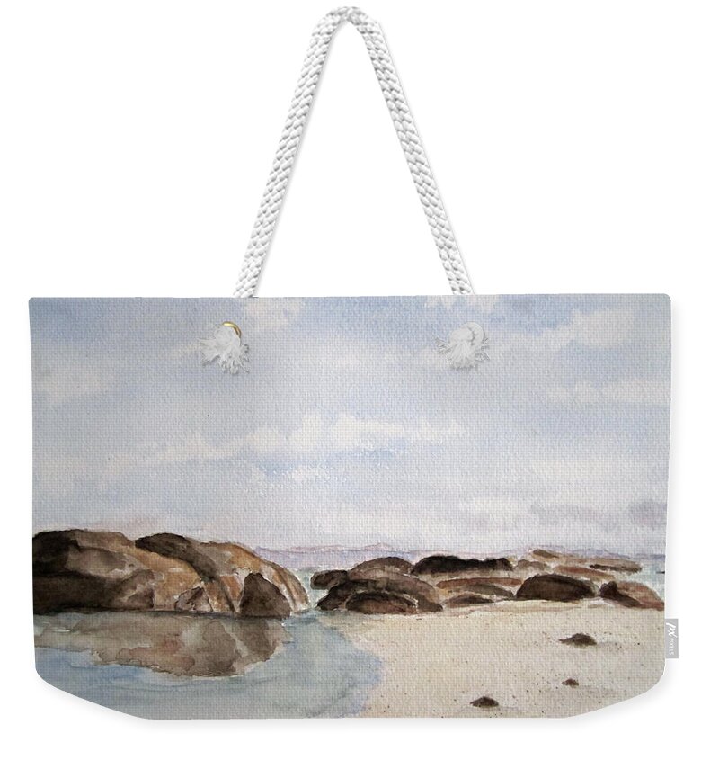 Seascape Weekender Tote Bag featuring the painting Greens Pool Western Australia by Elvira Ingram