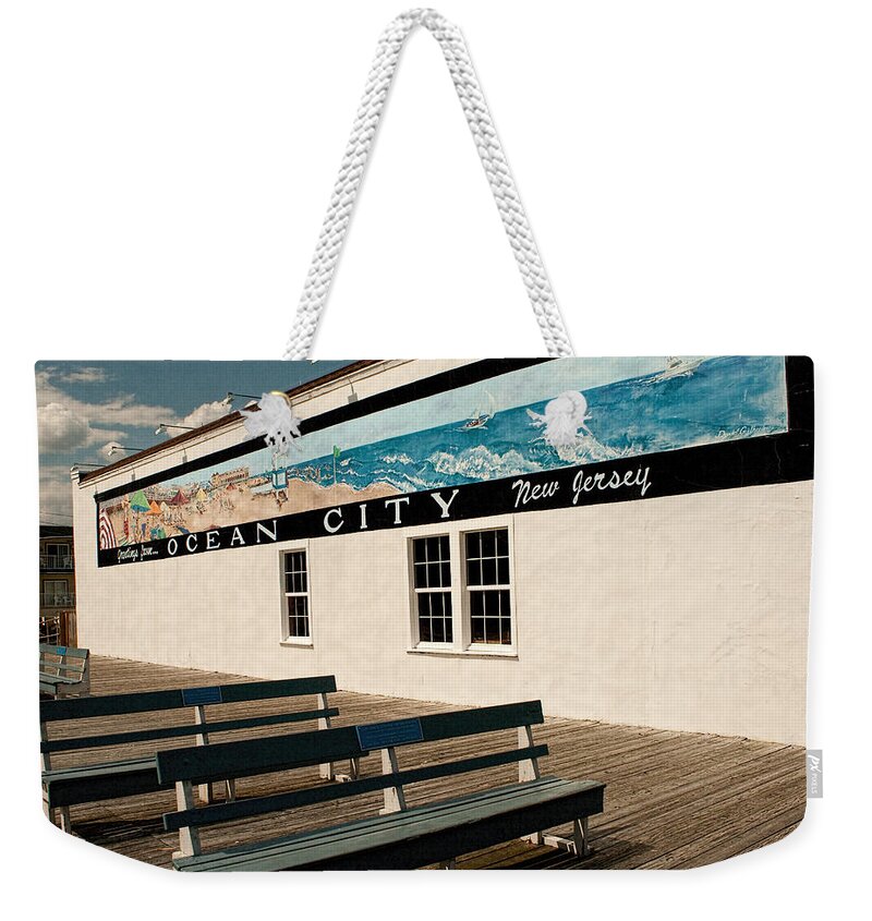 Beach Weekender Tote Bag featuring the photograph Greetings from Ocean City by Kristia Adams