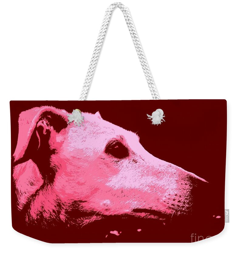 Dog Weekender Tote Bag featuring the photograph Greyhound profile by Clare Bevan