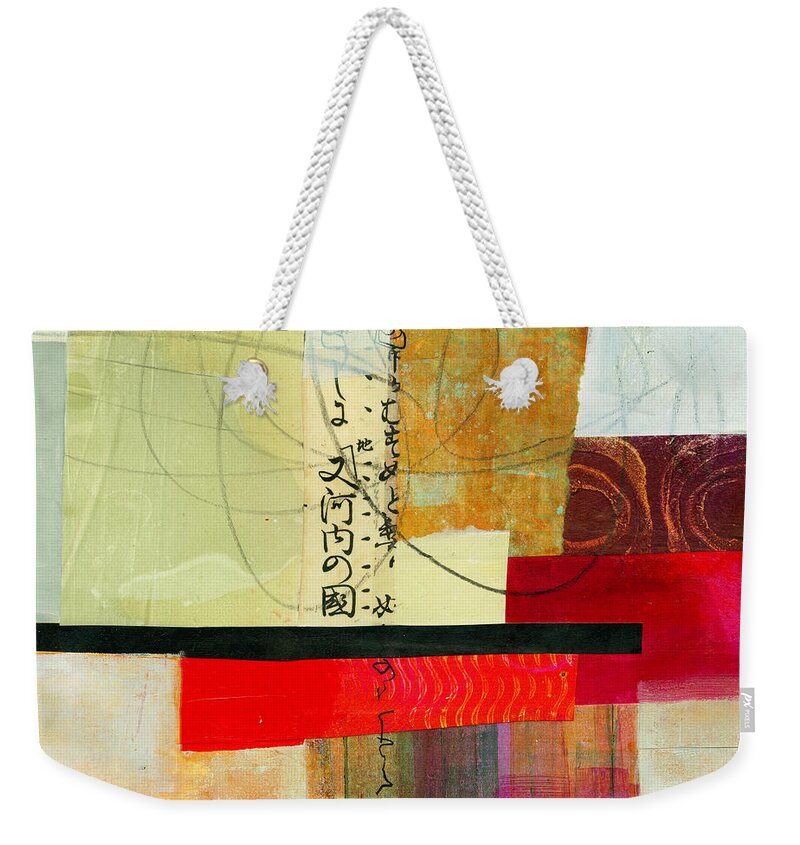 Jane Davies Weekender Tote Bag featuring the painting Grid 2 by Jane Davies