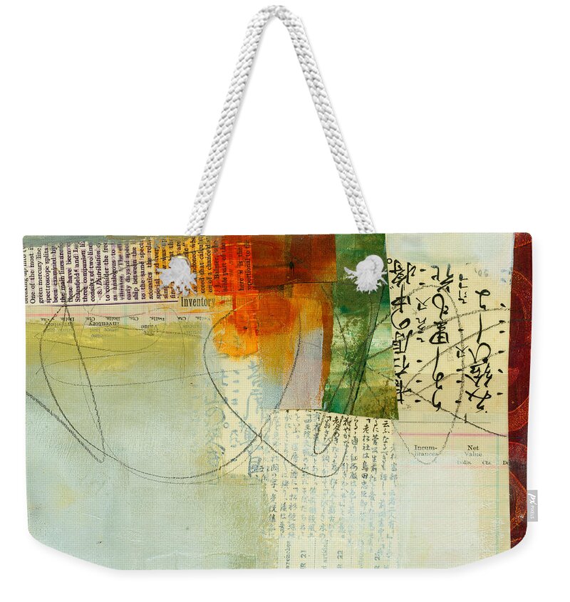 Jane Davies Weekender Tote Bag featuring the painting Grid 6 by Jane Davies