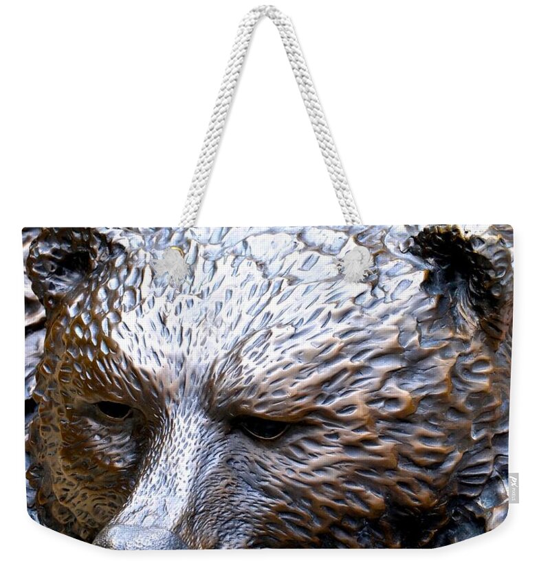 Grizzly Bear Weekender Tote Bag featuring the photograph Grizzly by Norma Brock