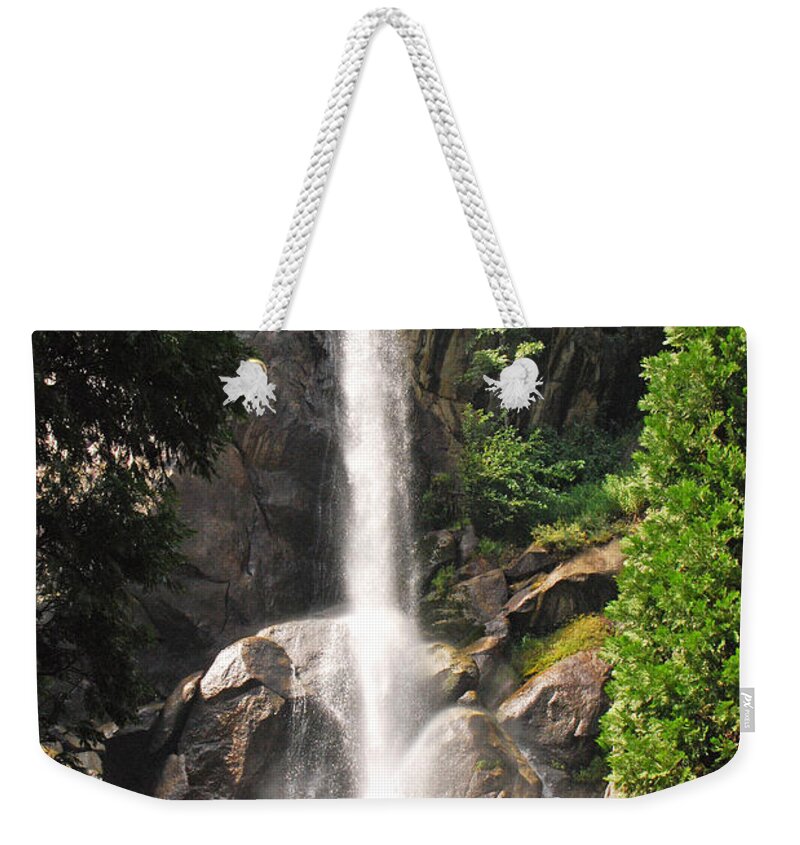 Landscape Weekender Tote Bag featuring the photograph Grizzly Falls by Mary Carol Story