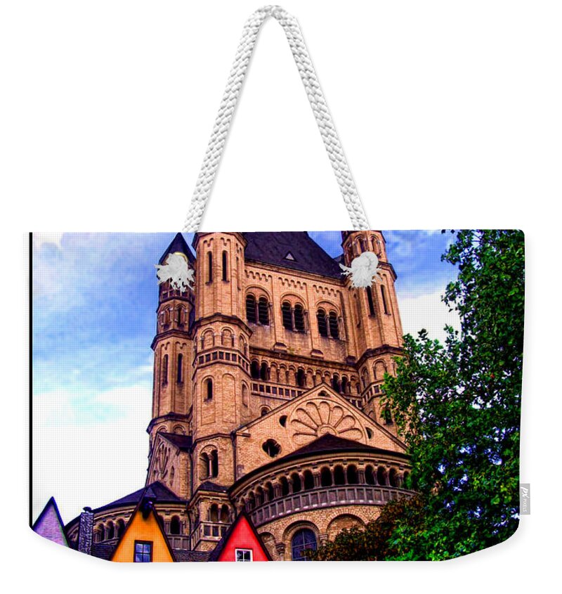 Gross St. Martin Weekender Tote Bag featuring the photograph Gross St. Martin in Cologne Germany by Joan Minchak