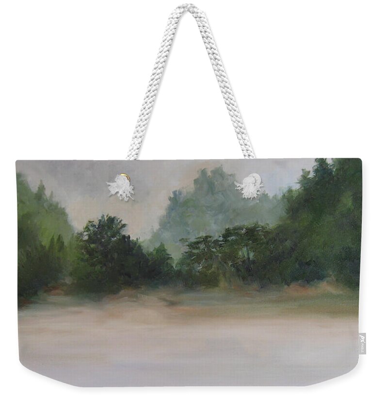 Landscape Weekender Tote Bag featuring the painting Ground Mist by Connie Schaertl