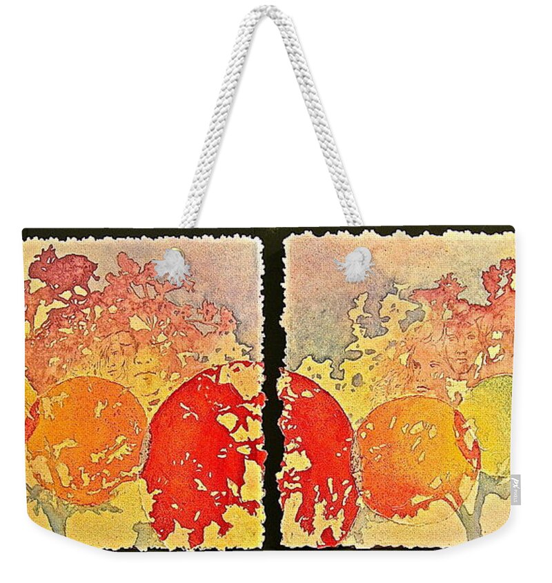 Watercolor Weekender Tote Bag featuring the painting Growing Expanse by Carolyn Rosenberger