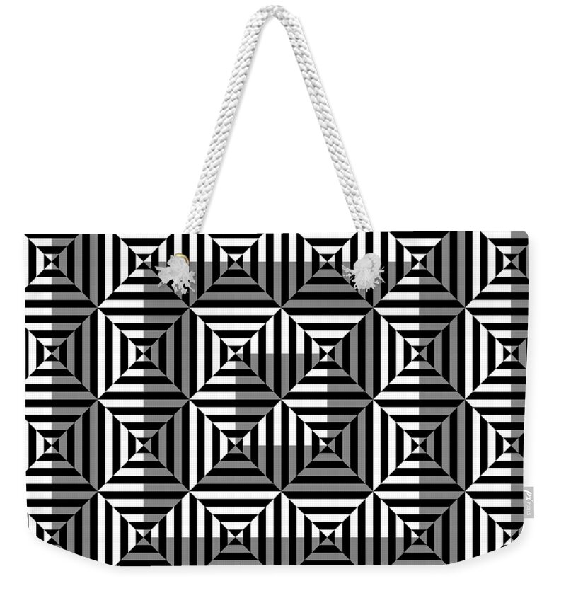 Square Abstract Weekender Tote Bag featuring the mixed media Gs 1 by Mike McGlothlen