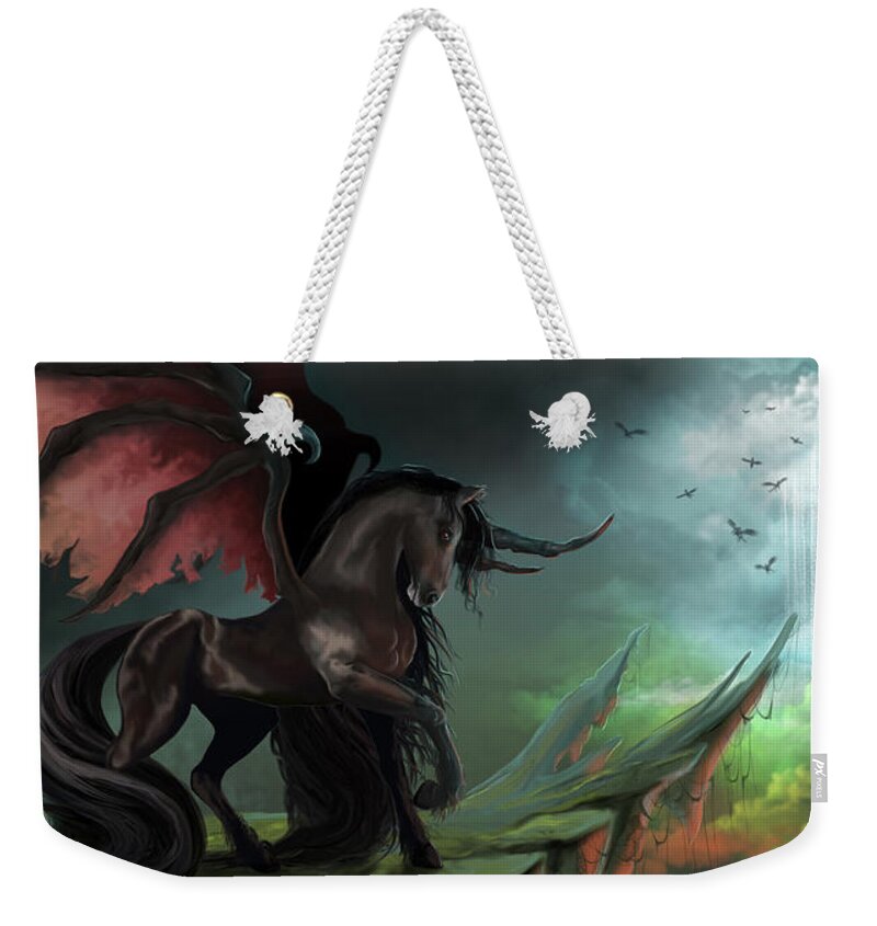 Fantasy Weekender Tote Bag featuring the digital art Guardians by Kate Black