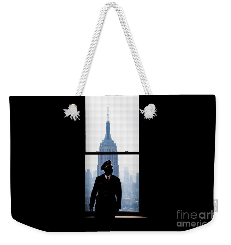 Empire State Building Weekender Tote Bag featuring the photograph Guarding The Empire by Az Jackson