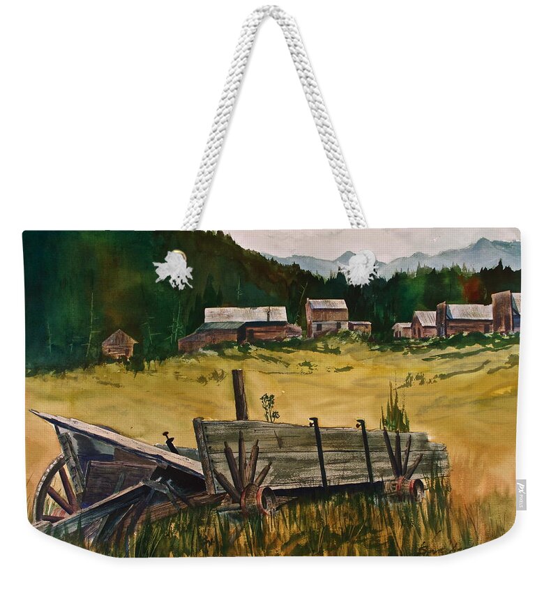 Ashcroft Weekender Tote Bag featuring the painting Guess We'll Settle Here I by Frank SantAgata