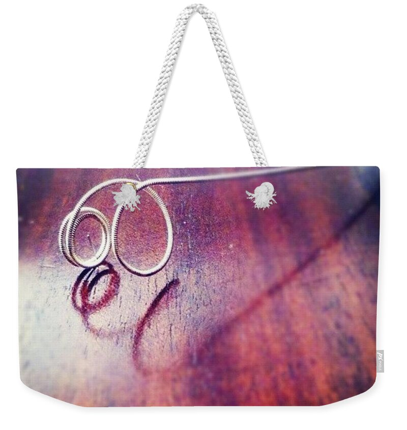 Guitar String Weekender Tote Bag featuring the photograph Guitar String by Denise Railey