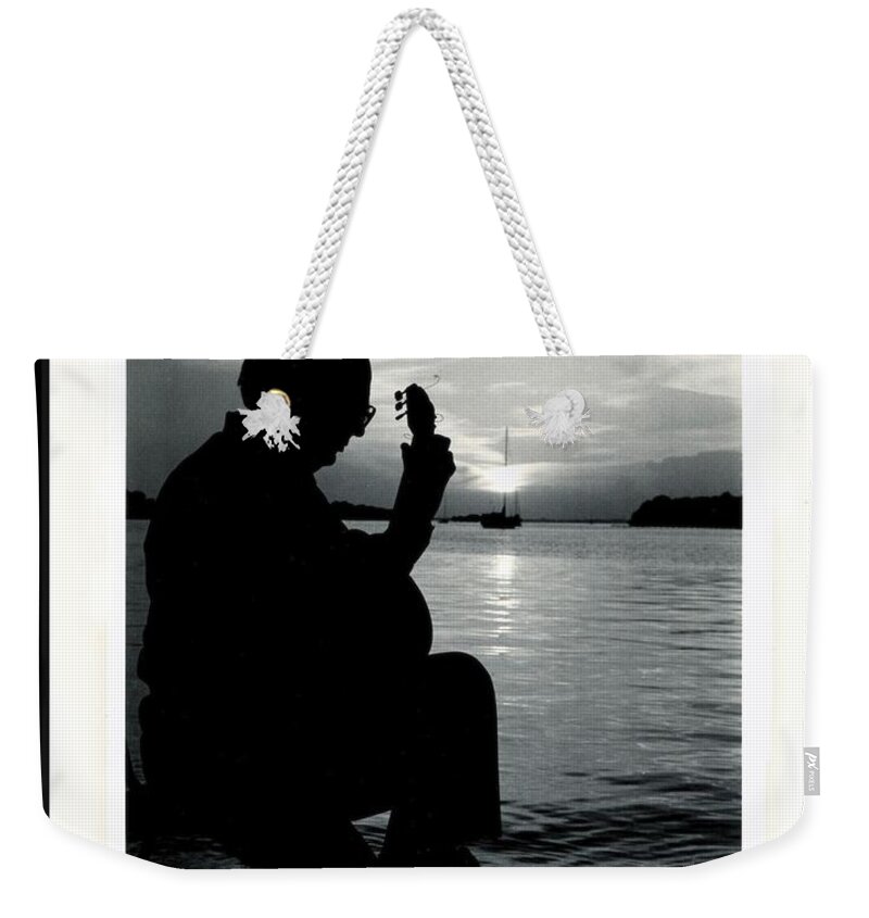 Guitar Weekender Tote Bag featuring the photograph Guitarist by the Sea by Alice Terrill