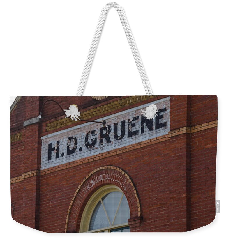 1903 Weekender Tote Bag featuring the photograph H D Gruene by Ed Gleichman