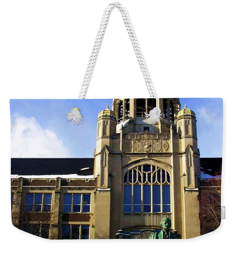 Muhlenberg College Weekender Tote Bag featuring the photograph Haas College Center- Muhlenberg College by Jacqueline M Lewis