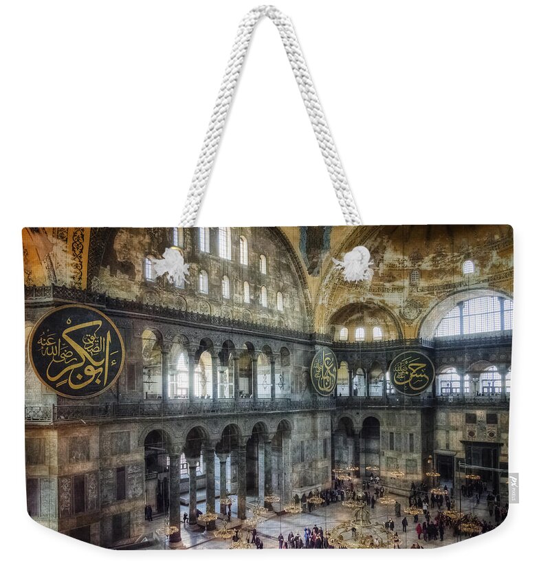 Architecture Weekender Tote Bag featuring the photograph Hagia Sophia Interior by Joan Carroll