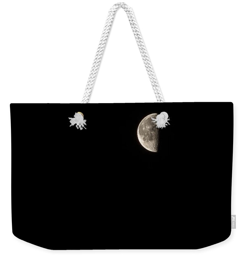 Evening Weekender Tote Bag featuring the photograph Half Moon  by Lars Lentz