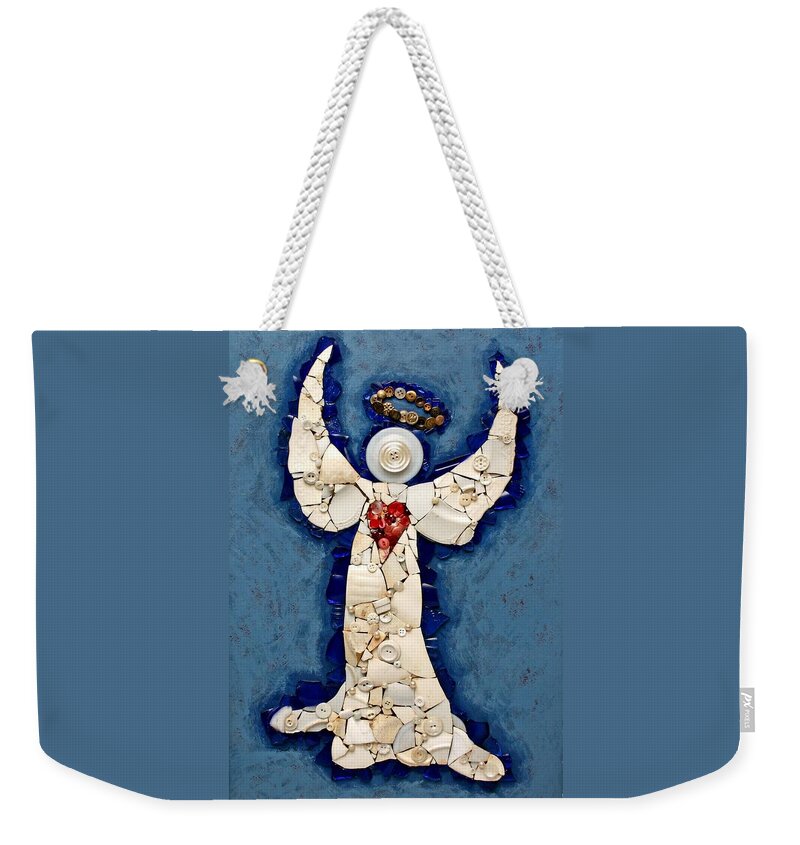 Angel Weekender Tote Bag featuring the mixed media Hallelujah by Carol Neal