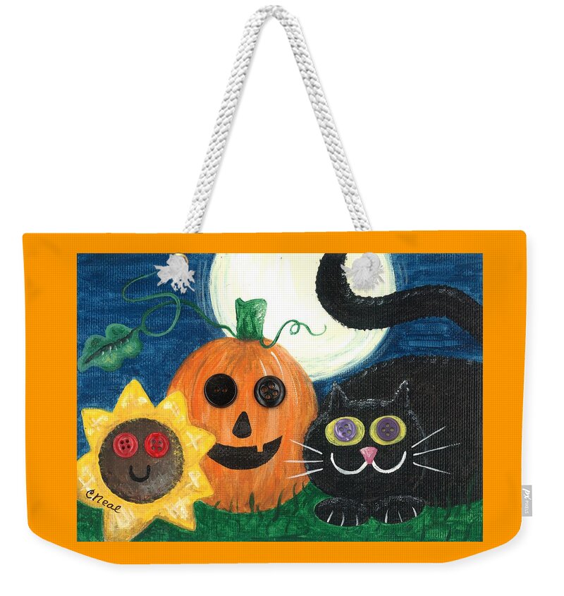 Halloween Weekender Tote Bag featuring the mixed media Halloween Fun by Carol Neal