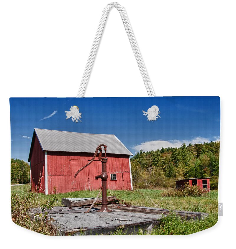 Arlington Vt Weekender Tote Bag featuring the photograph Hand Pump by Guy Whiteley