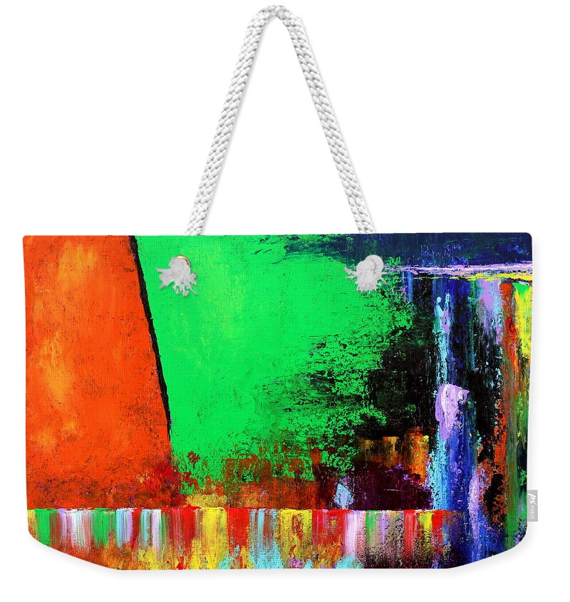 Abstract Weekender Tote Bag featuring the painting Happiness by Kume Bryant