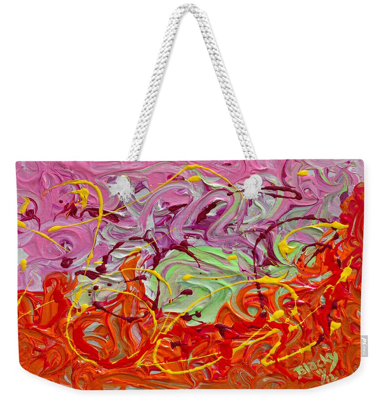 Birthday Weekender Tote Bag featuring the painting Happy Birthday by Donna Blackhall