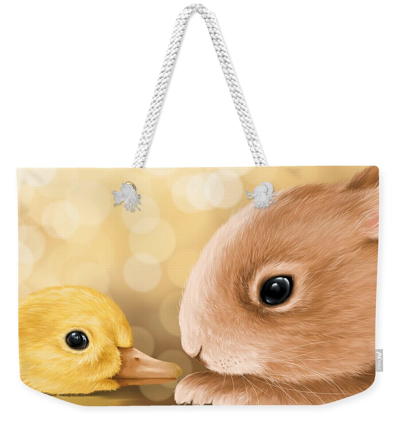 Easter Weekender Tote Bag featuring the painting Happy Easter 2014 by Veronica Minozzi