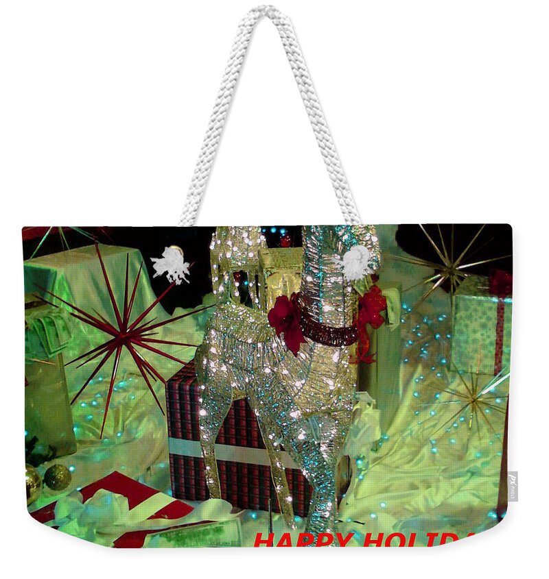Deer Weekender Tote Bag featuring the photograph Happy Holidays by Jay Milo