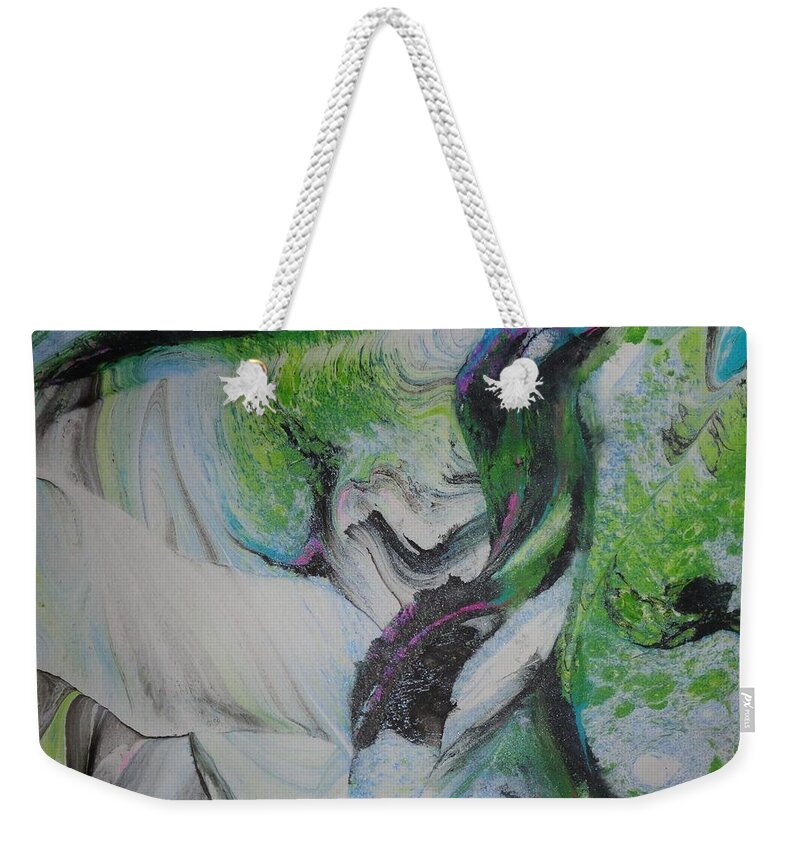 Happy Weekender Tote Bag featuring the painting Happy by Mike Breau