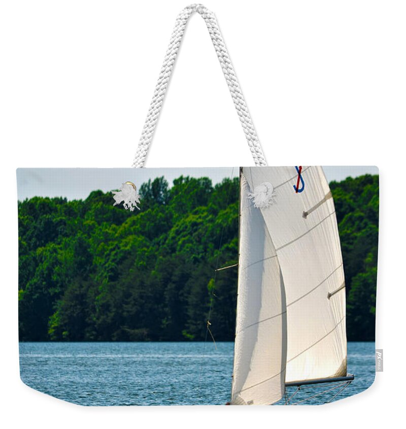 Sailboat Weekender Tote Bag featuring the photograph Happy Sailing by Sandi OReilly