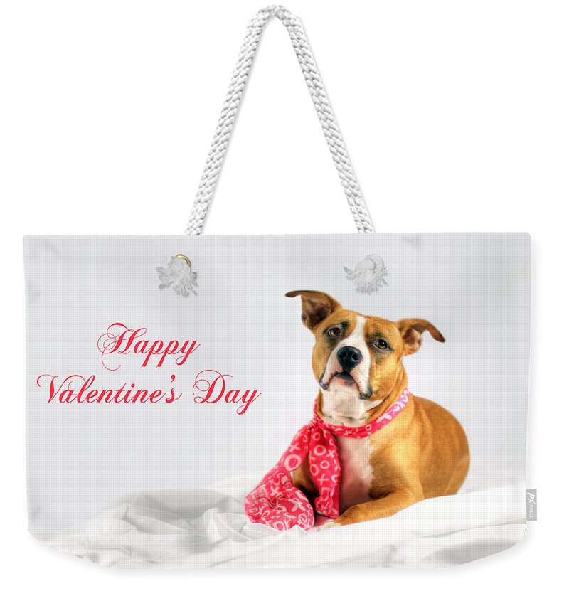Fifty Shades Weekender Tote Bag featuring the photograph Fifty Shades of Pink - Happy Valentine's Day by Shelley Neff
