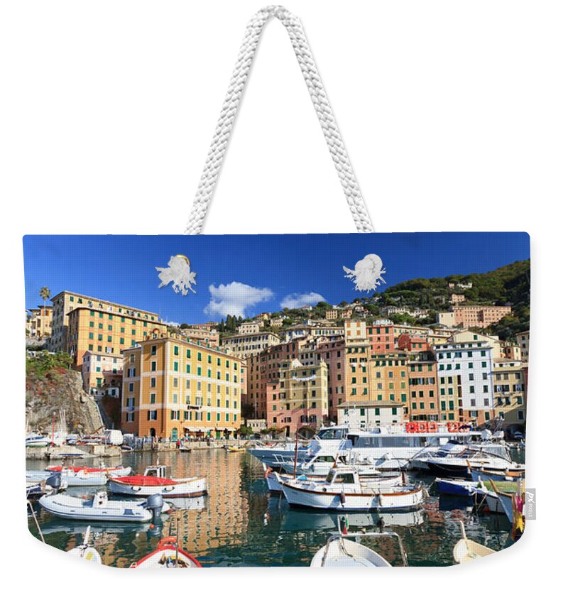 Architecture Weekender Tote Bag featuring the photograph Harbor With Fishing Boats by Antonio Scarpi