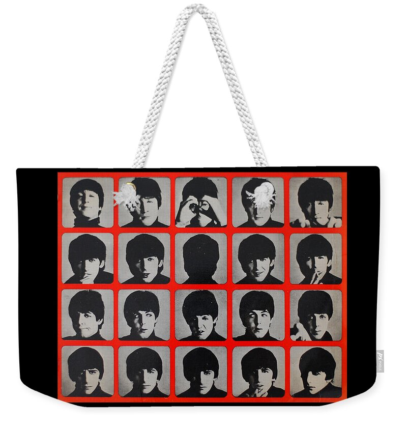 Beatles Weekender Tote Bag featuring the mixed media Hard days night by Gina Dsgn