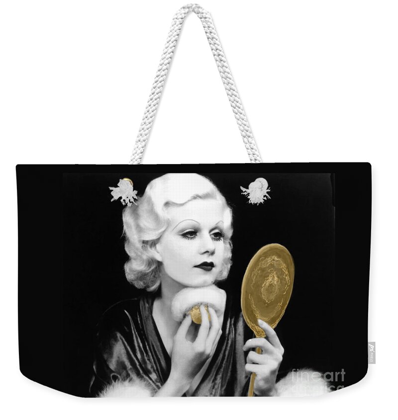Harlow Weekender Tote Bag featuring the digital art Jean Harlow #6 by Maureen Tillman