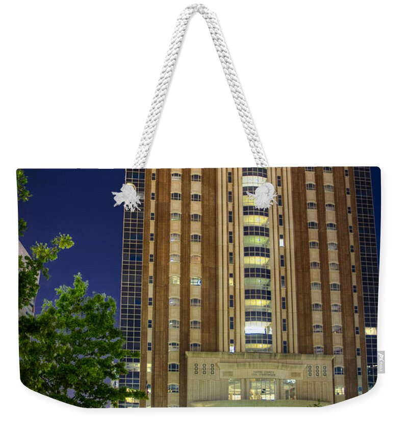 Downtown Weekender Tote Bag featuring the photograph Harris County Civil Courthouse by Tim Stanley