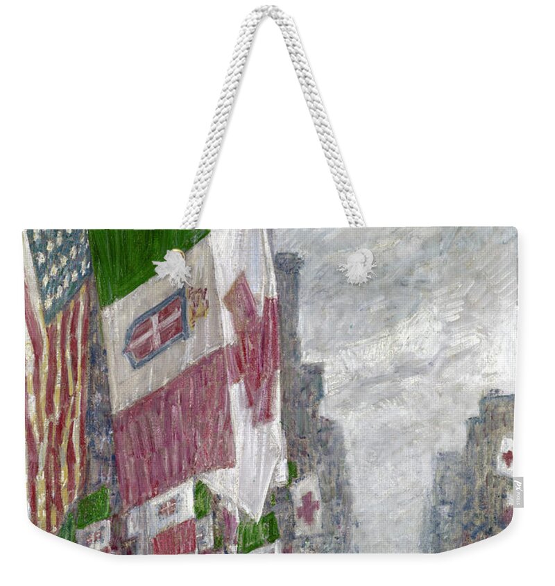 1918 Weekender Tote Bag featuring the photograph Hassam: Italian Day, 1918 by Granger