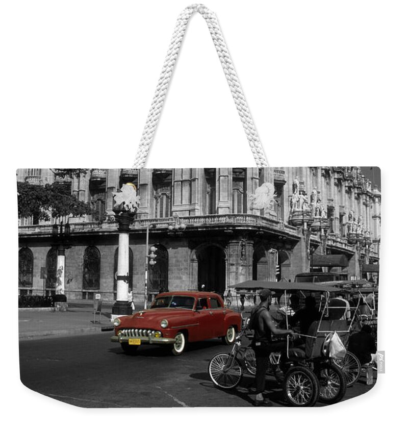Cuba Weekender Tote Bag featuring the photograph Havana Red by James Brunker