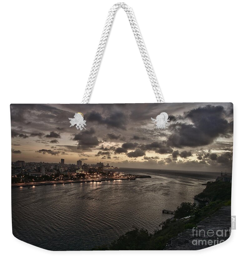 Havana Bay Weekender Tote Bag featuring the photograph Havana Sunset by Jose Rey