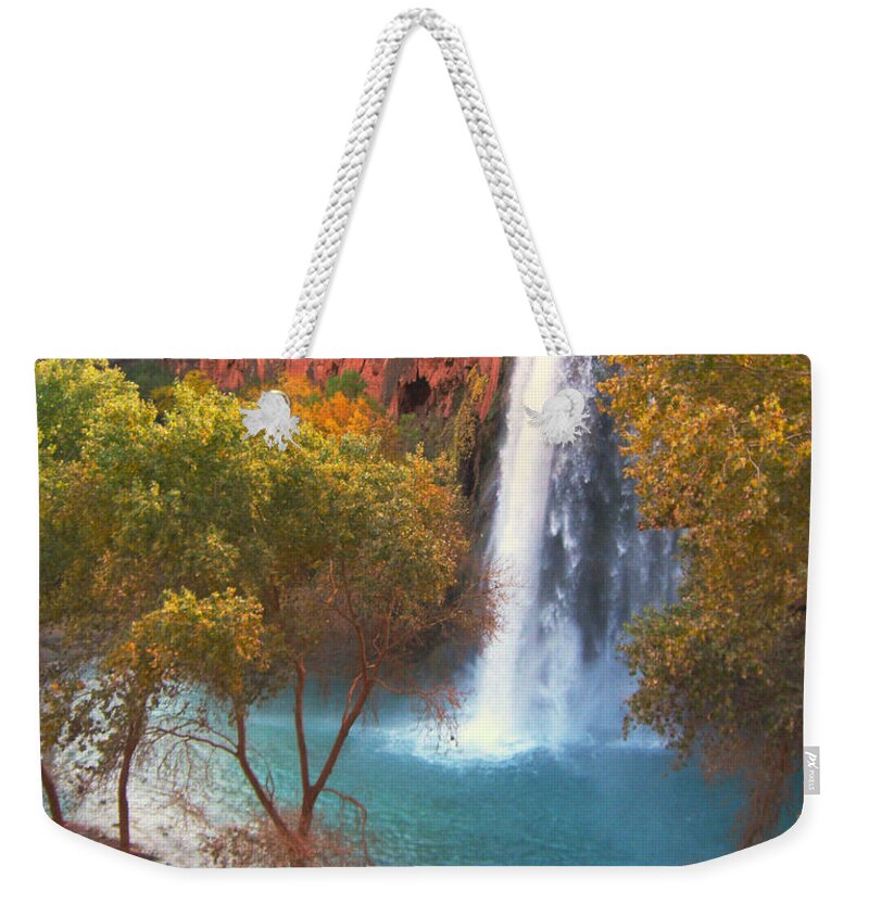 Havasu Weekender Tote Bag featuring the photograph Havasu Falls by Alan Socolik