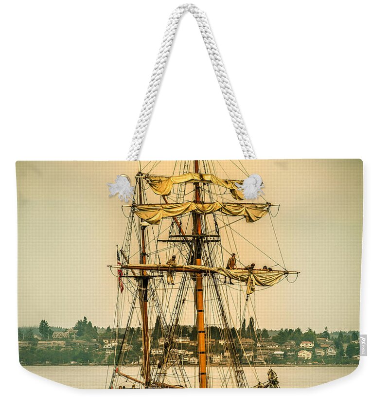 Hawaian Chieftain Weekender Tote Bag featuring the photograph Hawaiian Chieftain Sailing Vessel by Mike Penney