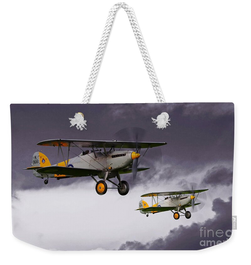 Hawker Nimrod Ii Weekender Tote Bag featuring the digital art Hawker Nimrod II by Airpower Art