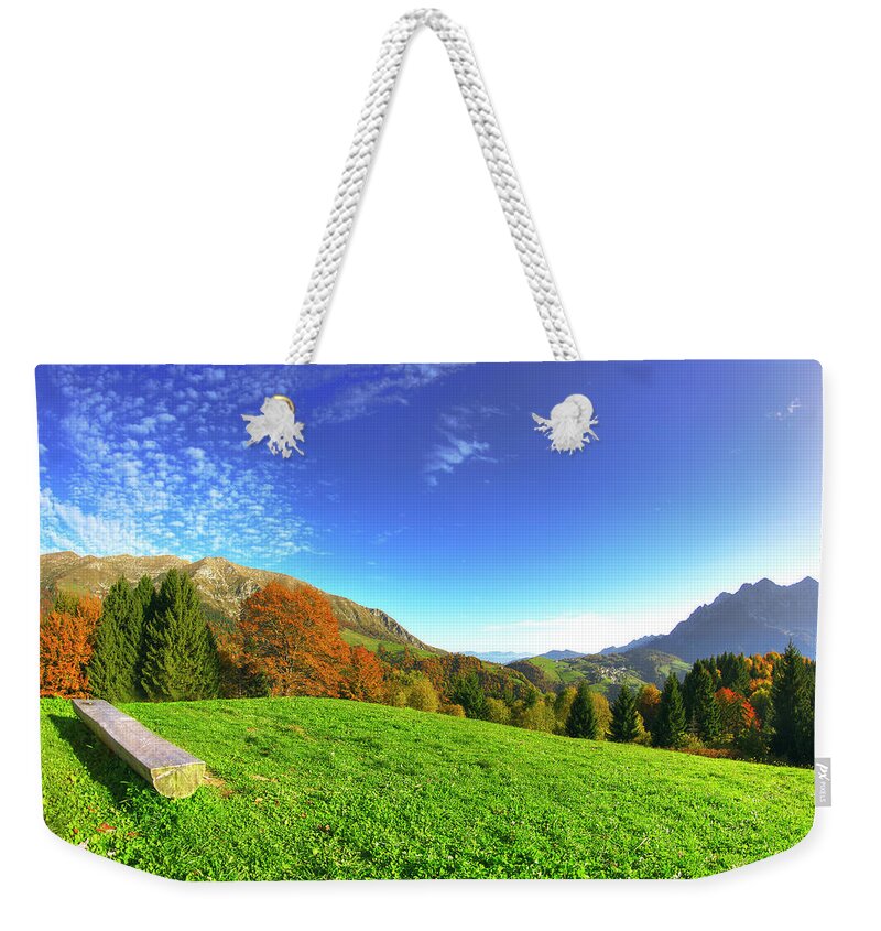 Scenics Weekender Tote Bag featuring the photograph Hdr_vista Di Zambla by Marco Rosato Photography