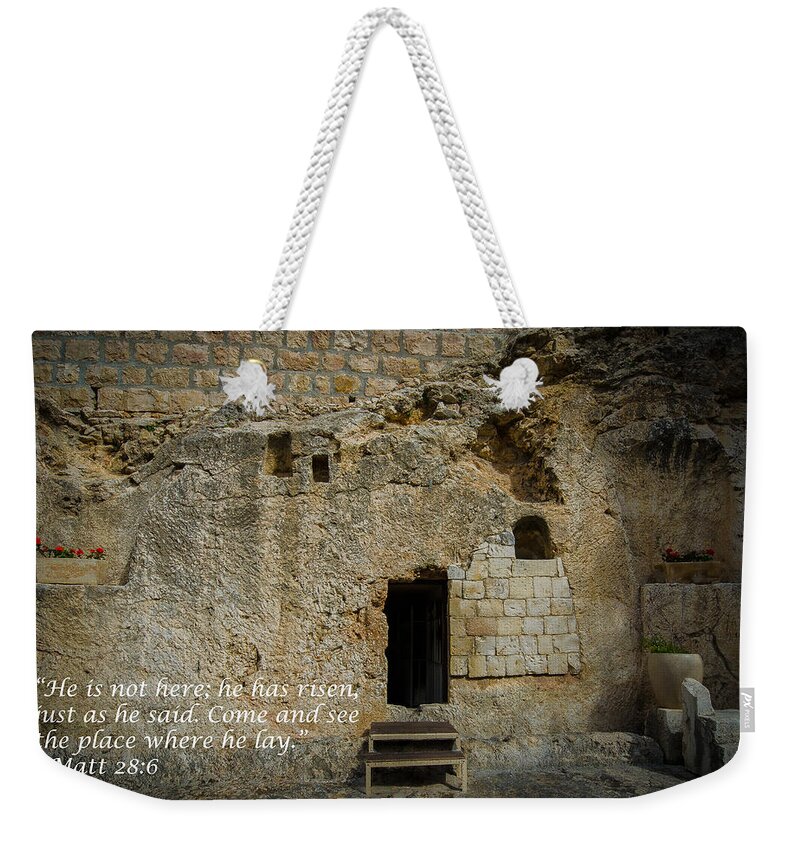 He Is Alive Weekender Tote Bag featuring the photograph He is Alive by David Morefield