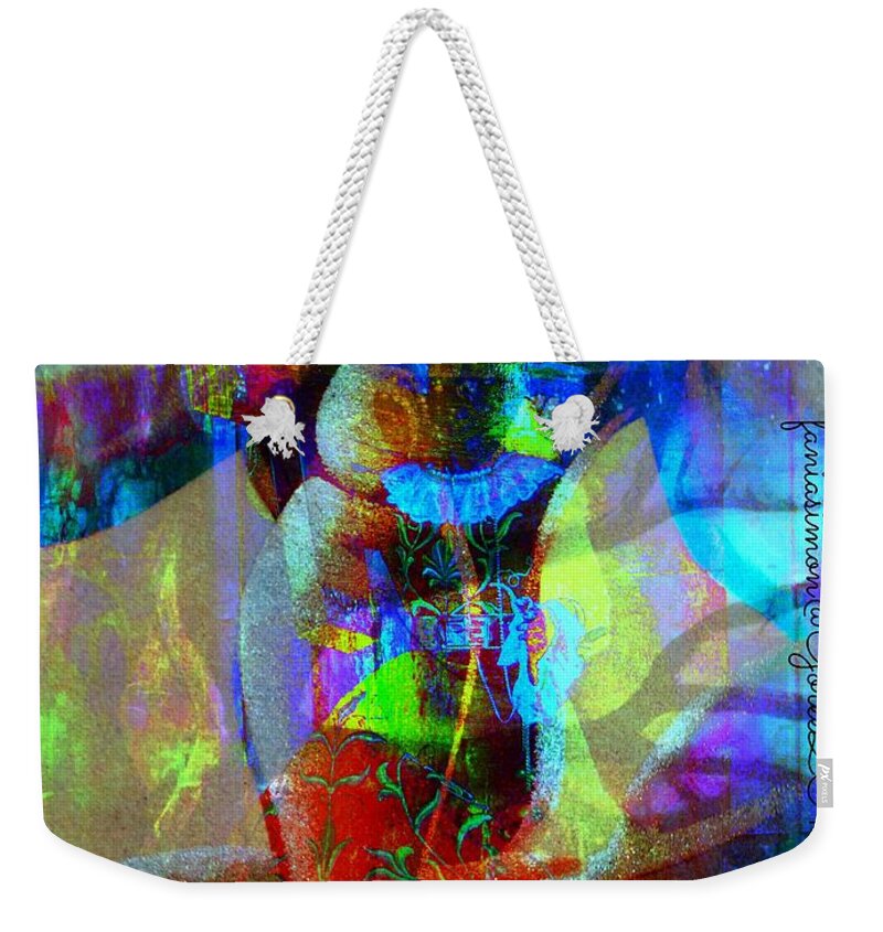 Fania Simon Weekender Tote Bag featuring the mixed media He Lives Within by Fania Simon